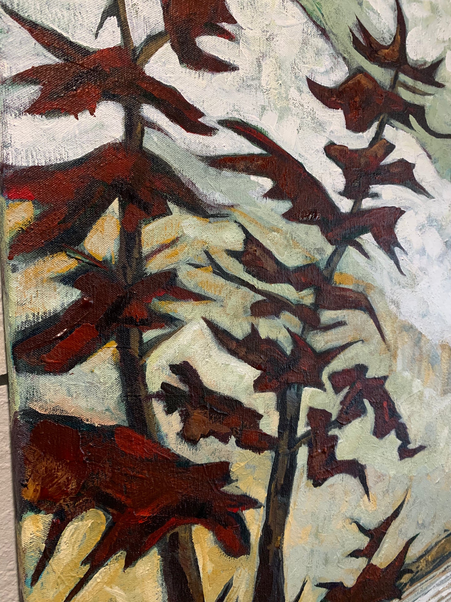 Red pine over water